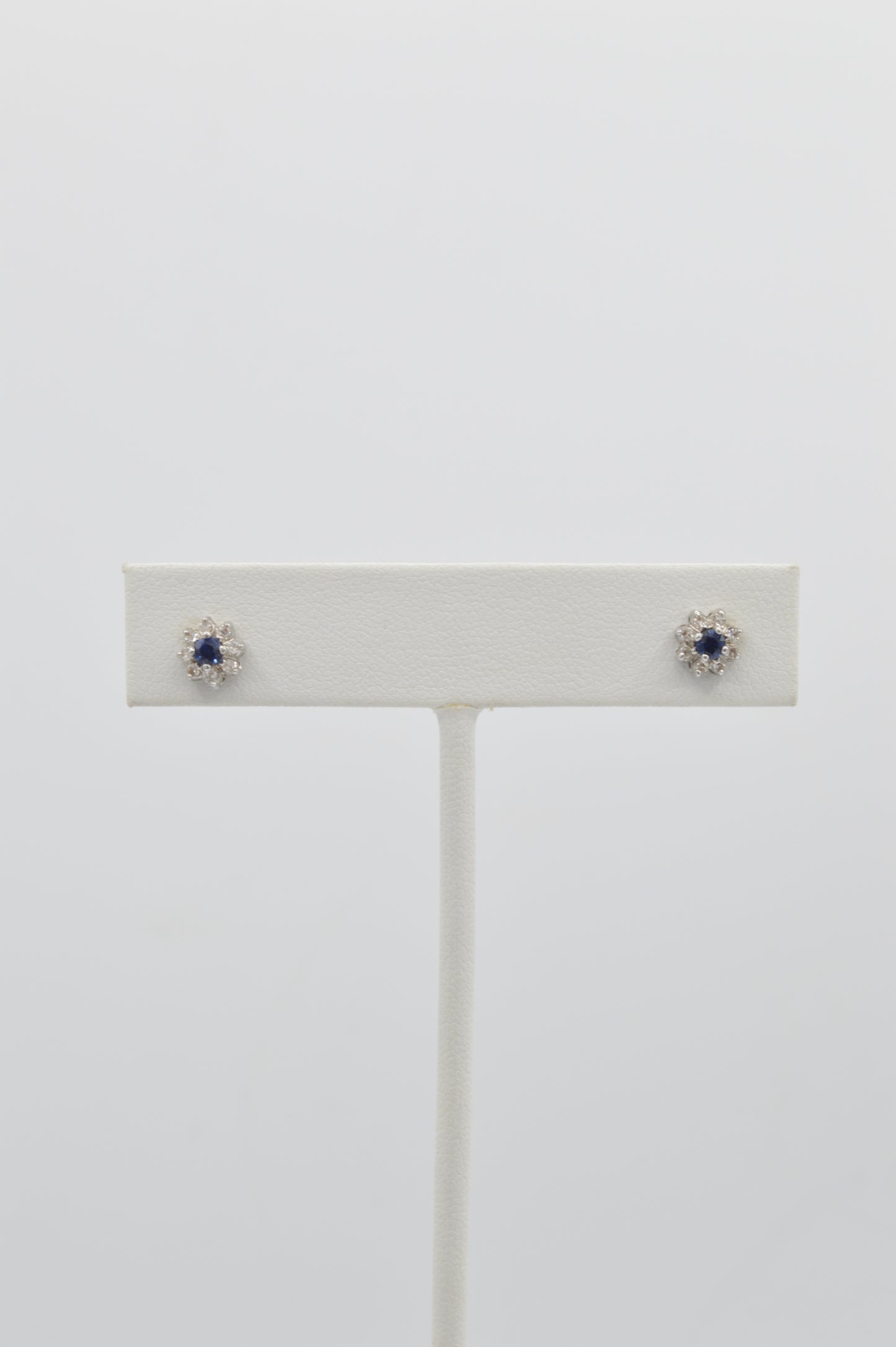 Sapphire & Diamond Studs, 14k