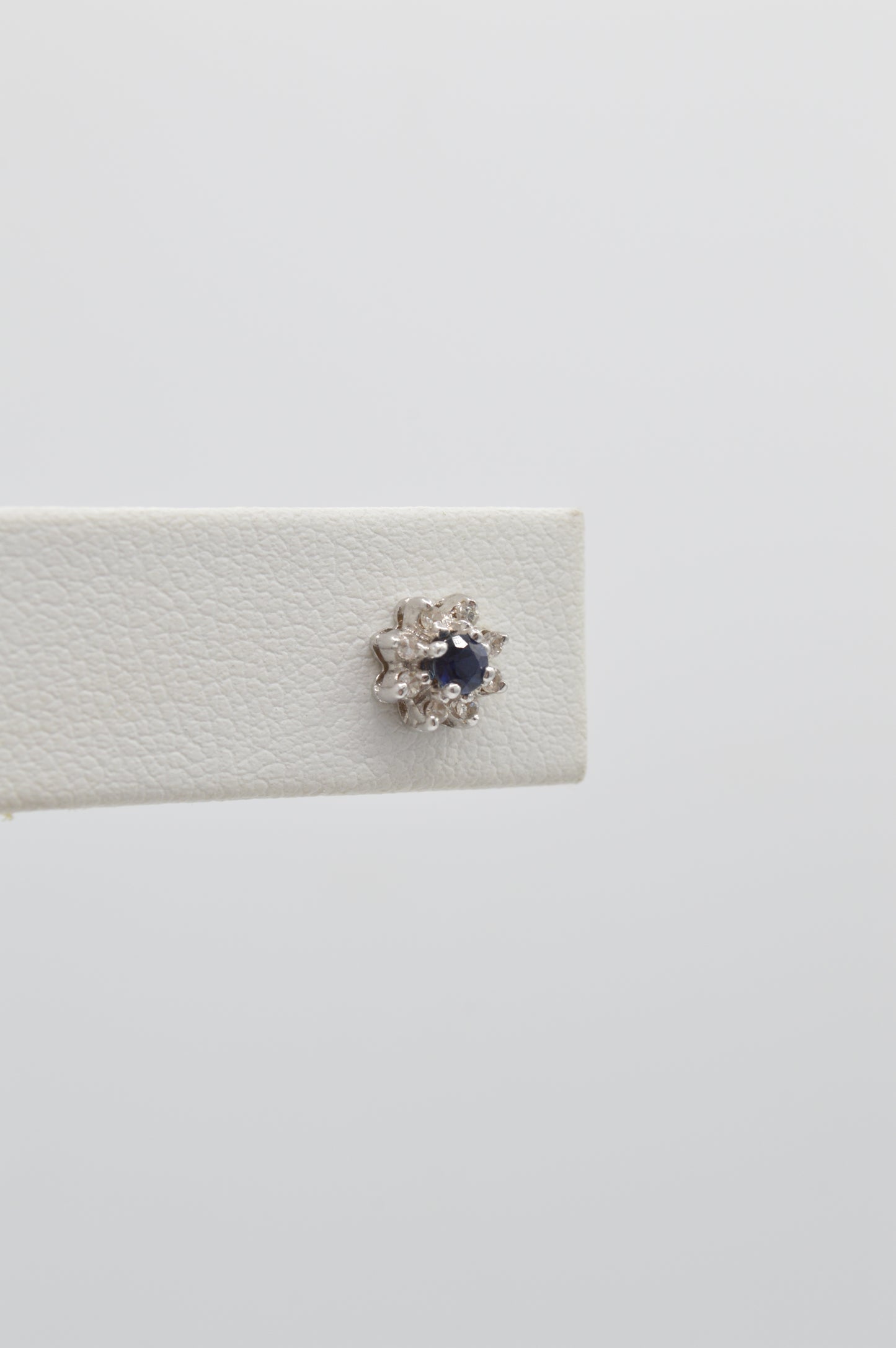 Sapphire & Diamond Studs, 14k