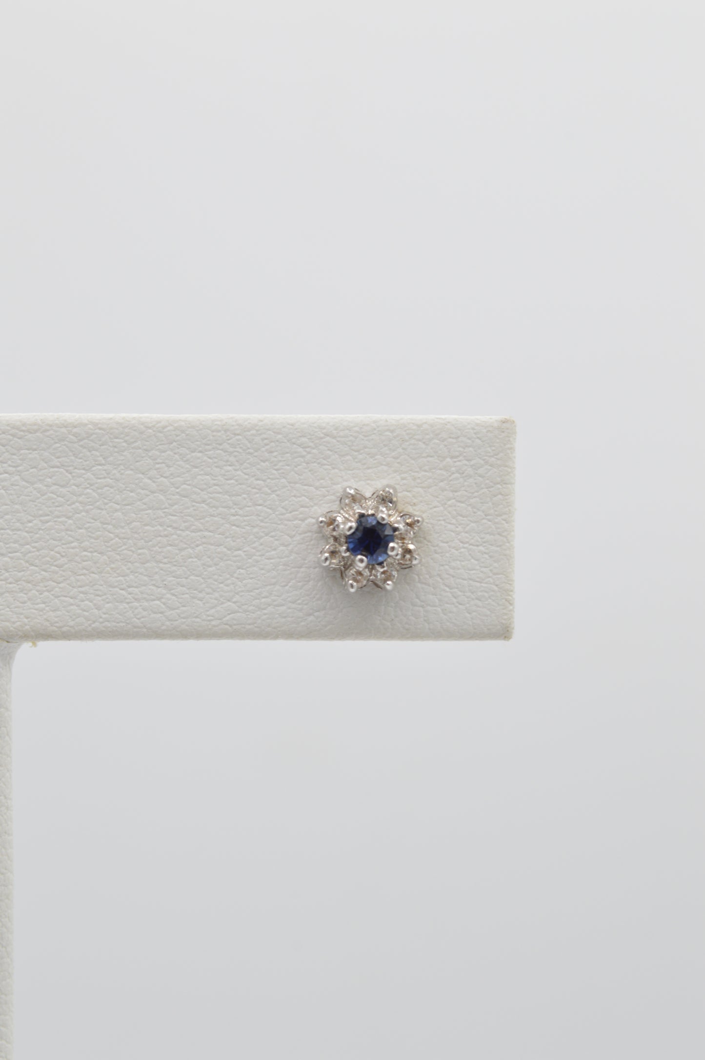 Sapphire & Diamond Studs, 14k