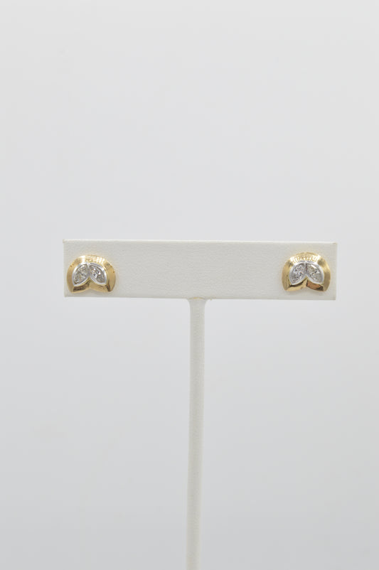 Diamond Petal Studs, 14k