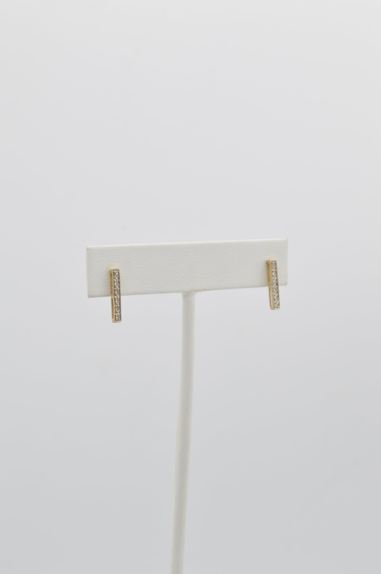 Diamond Bar Earrings, 14k