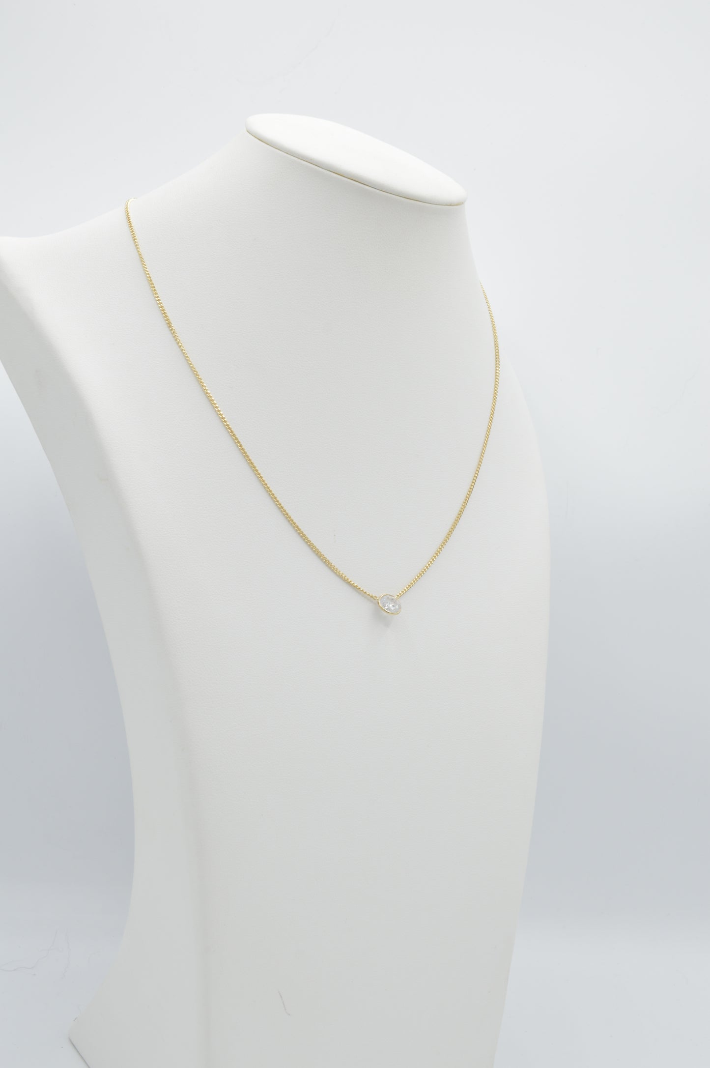 Large Solitaire Diamond Necklace, 18"
