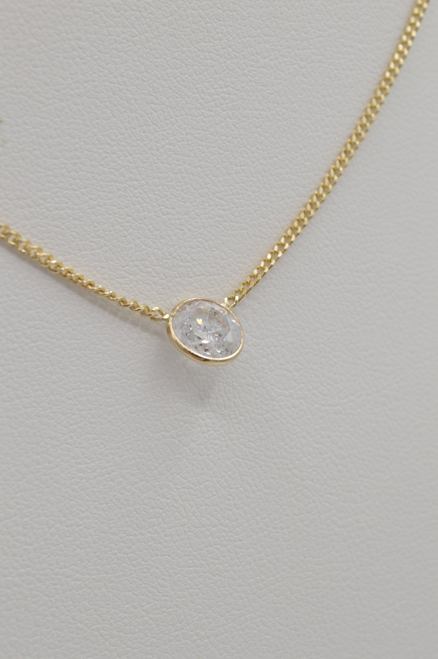 Large Solitaire Diamond Necklace, 18"