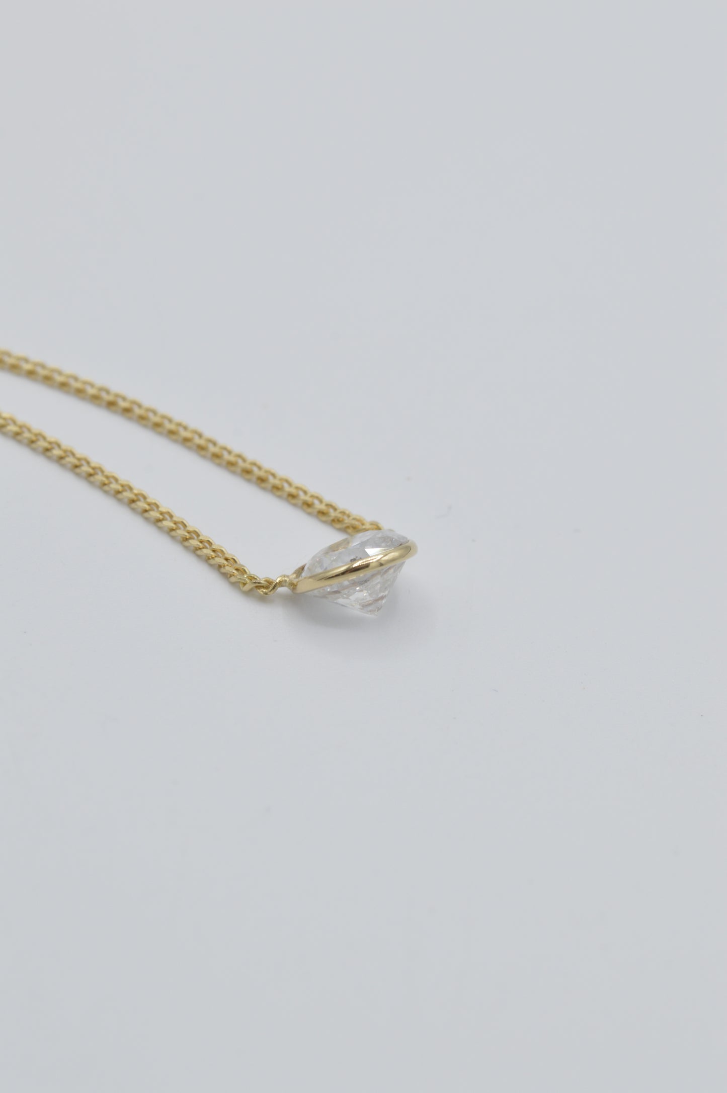 Large Solitaire Diamond Necklace, 18"