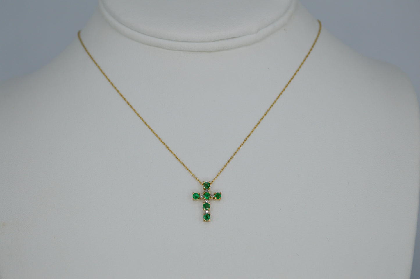 Emerald Cross Necklace