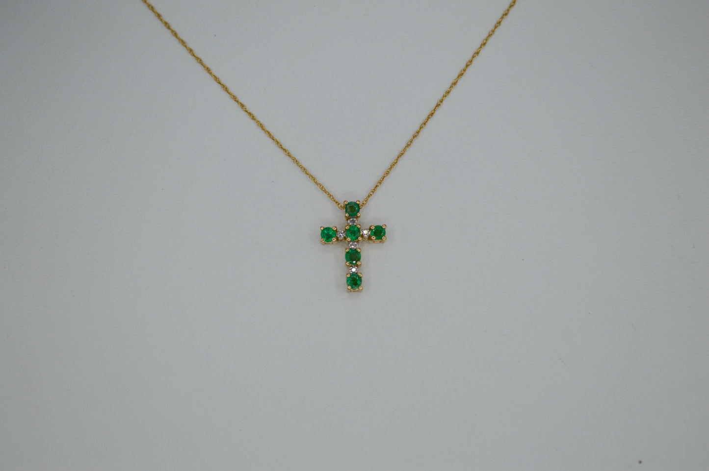 Emerald Cross Necklace