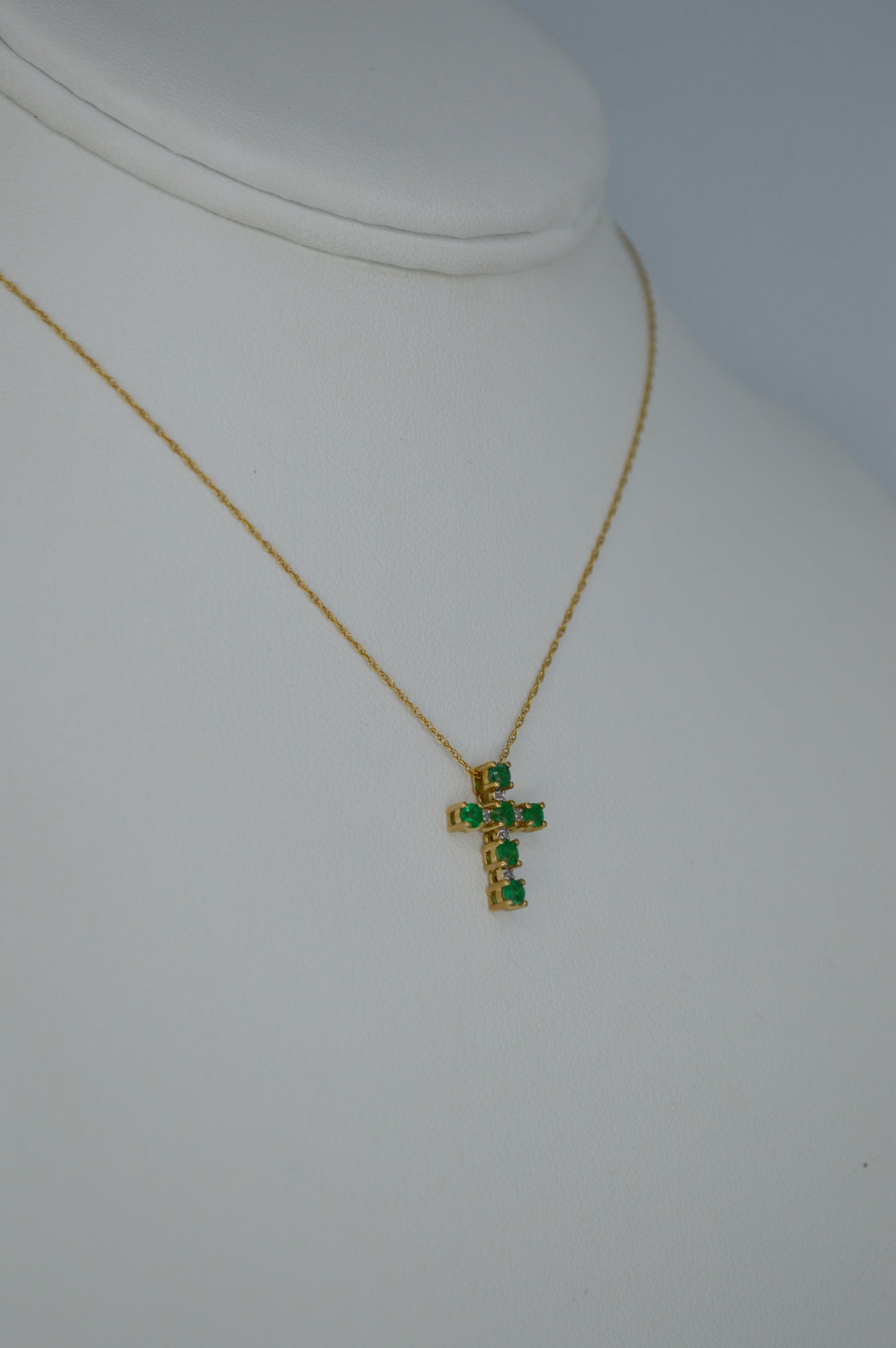 Emerald Cross Necklace