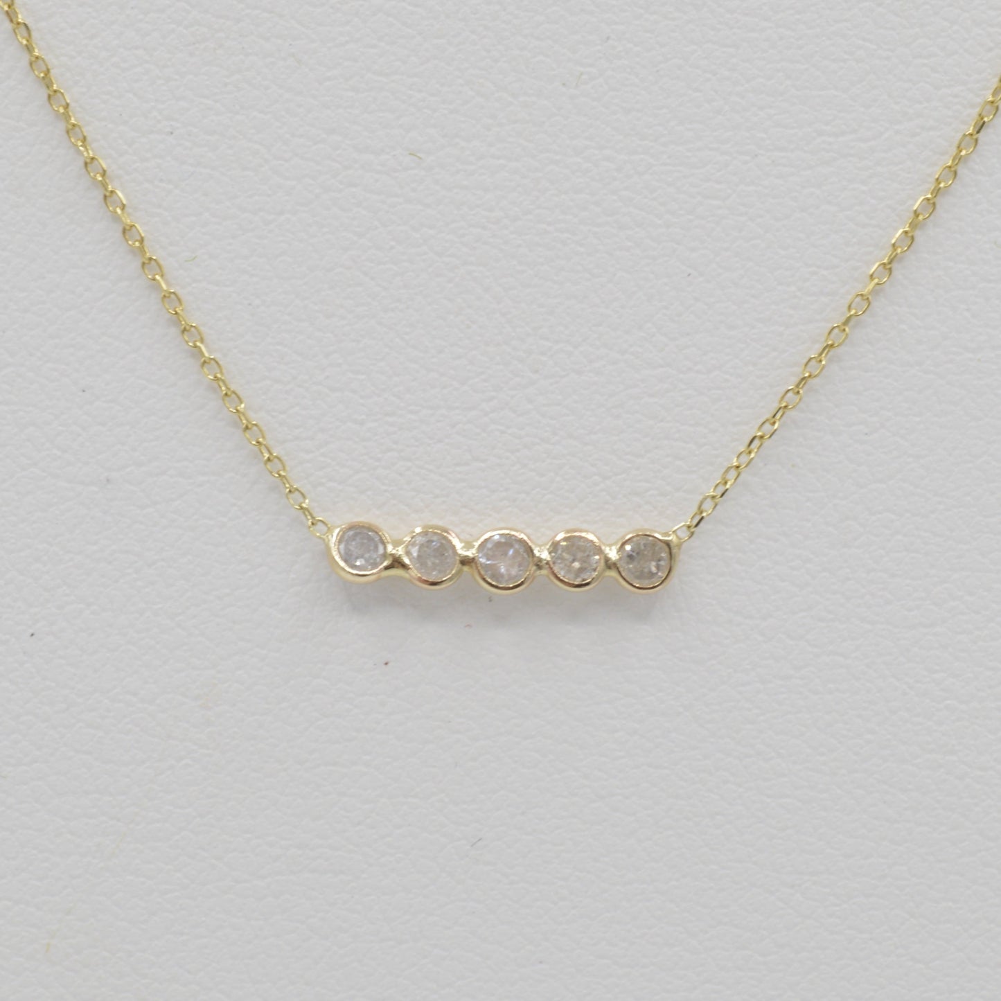 Five-Diamond Bar Necklace