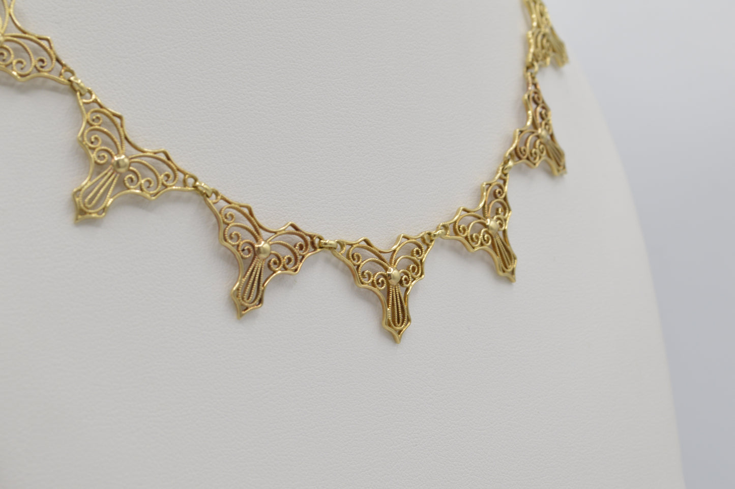 Cleopatra Filigree Necklace, 18k