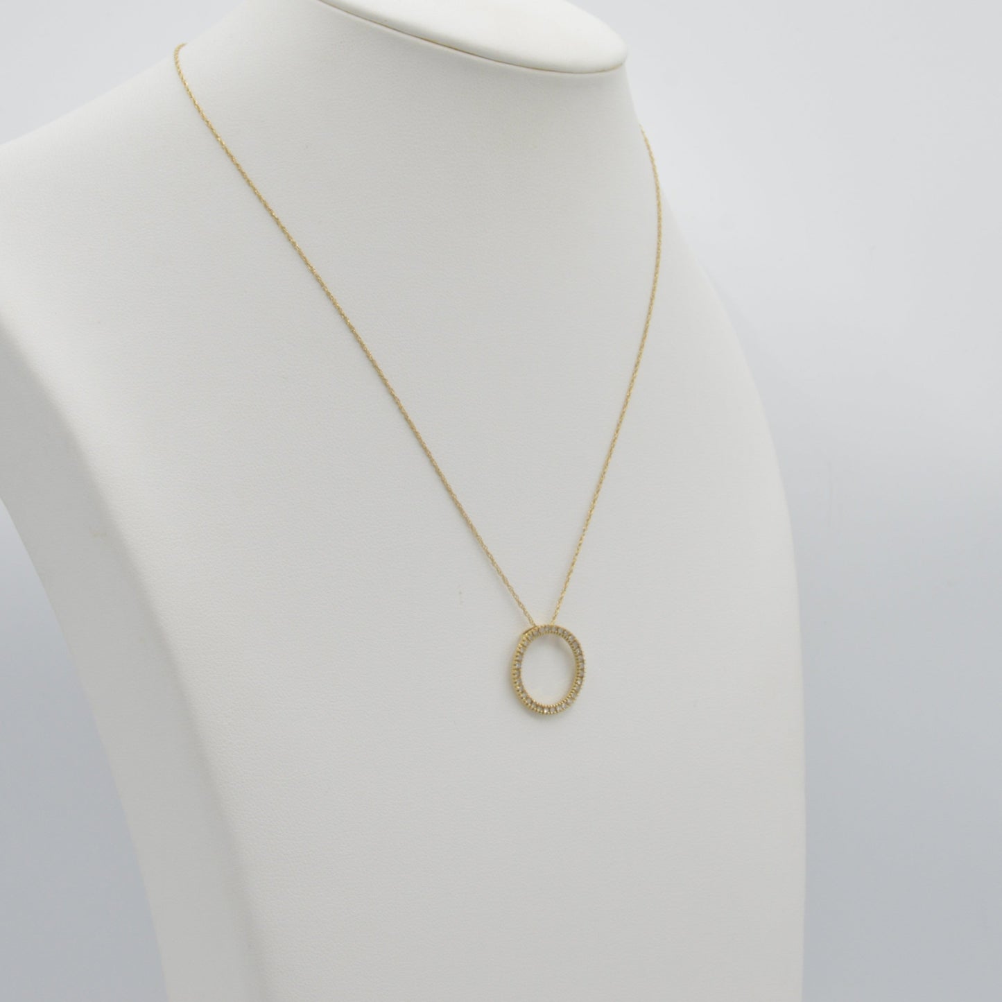 Circle of Diamonds Necklace, 14k