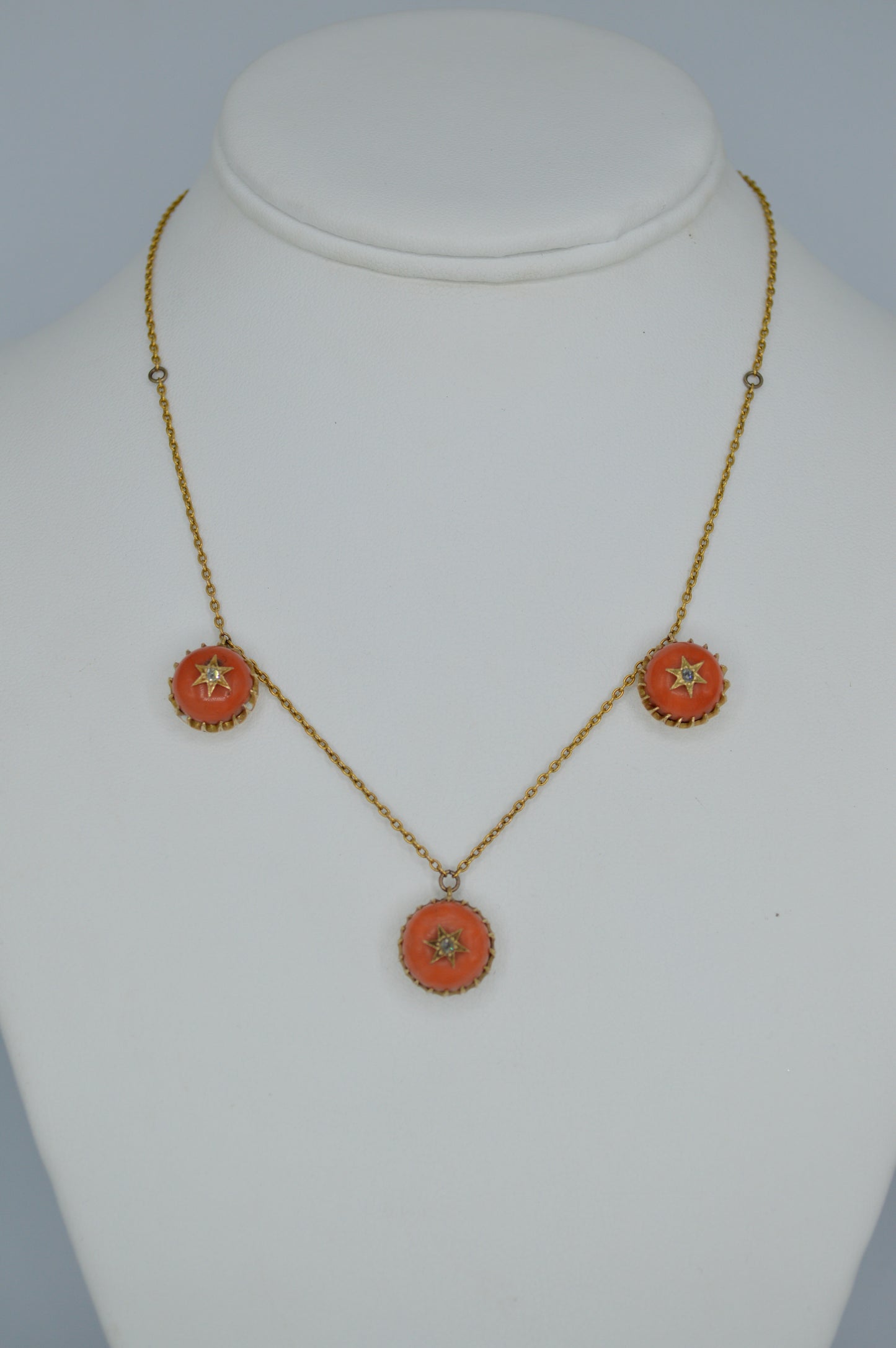 Coral & Diamond Necklace