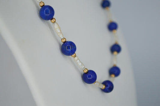 Lapis & Baroque Pearl Necklace