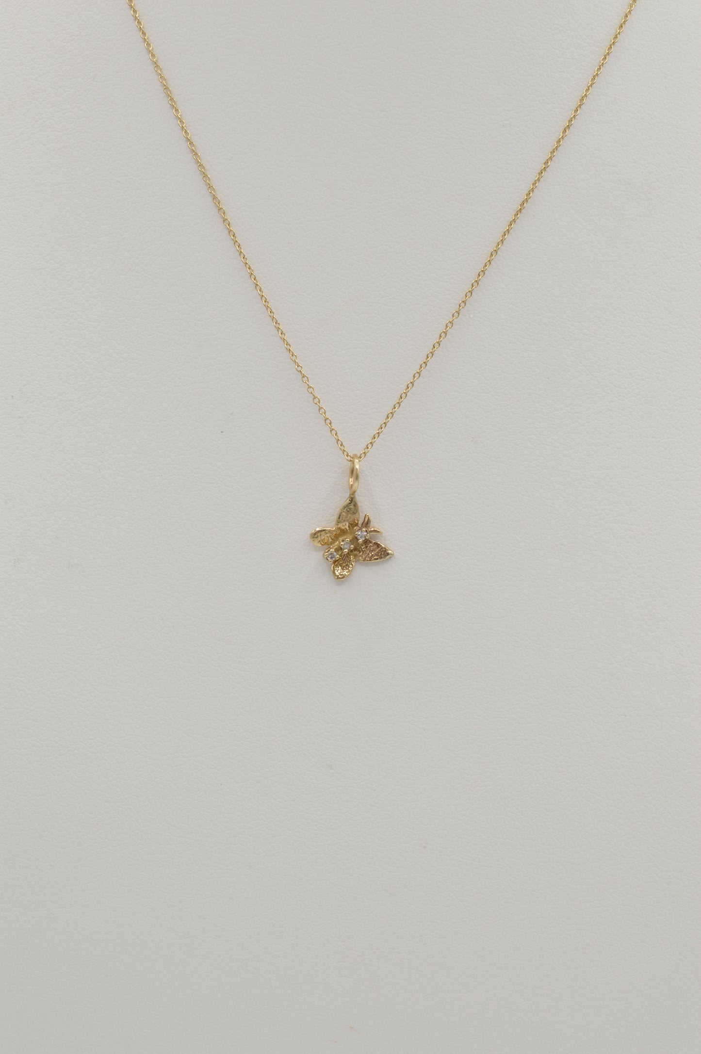Dainty Butterfly Charm, 14k