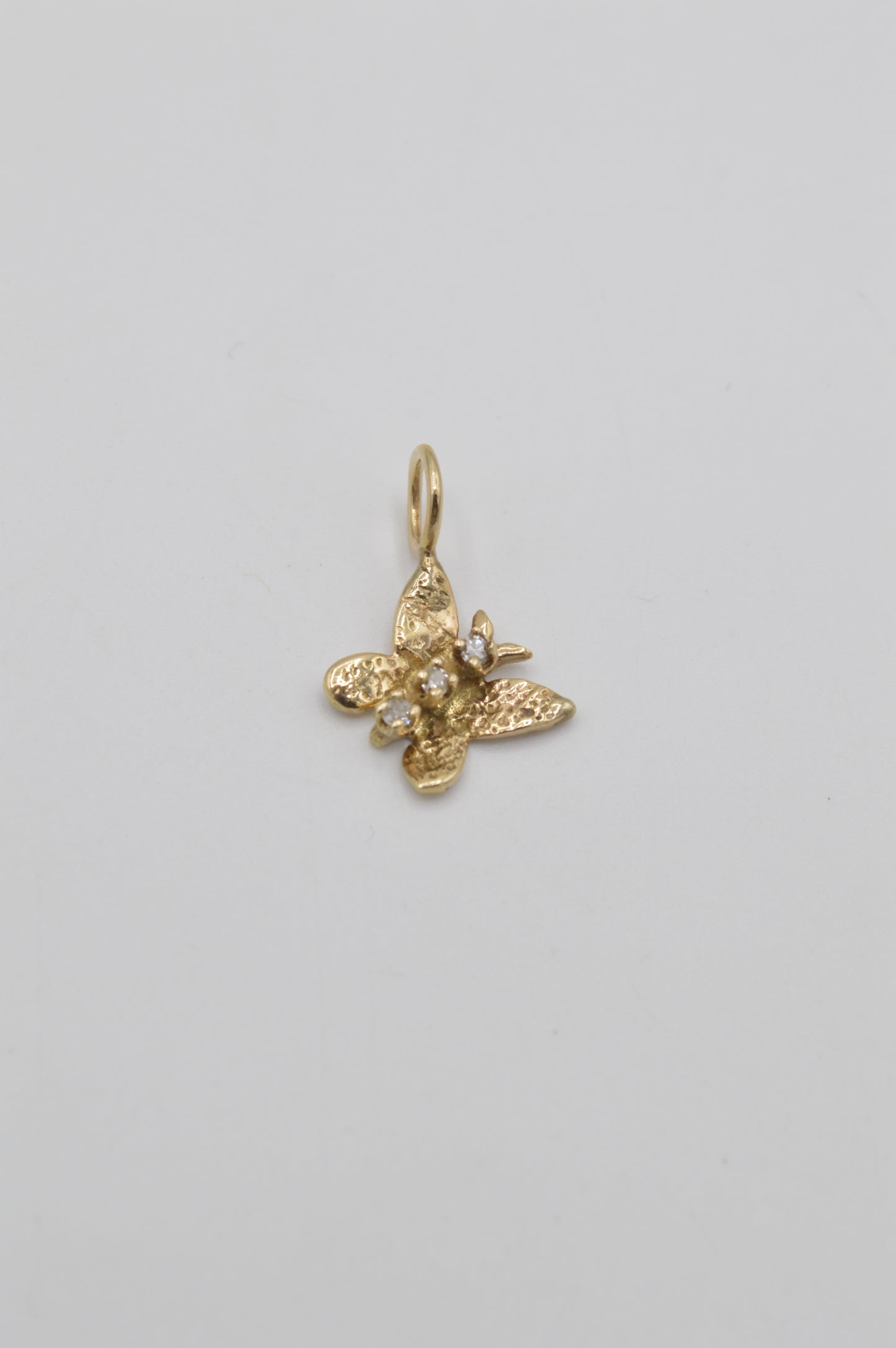 Dainty Butterfly Charm, 14k