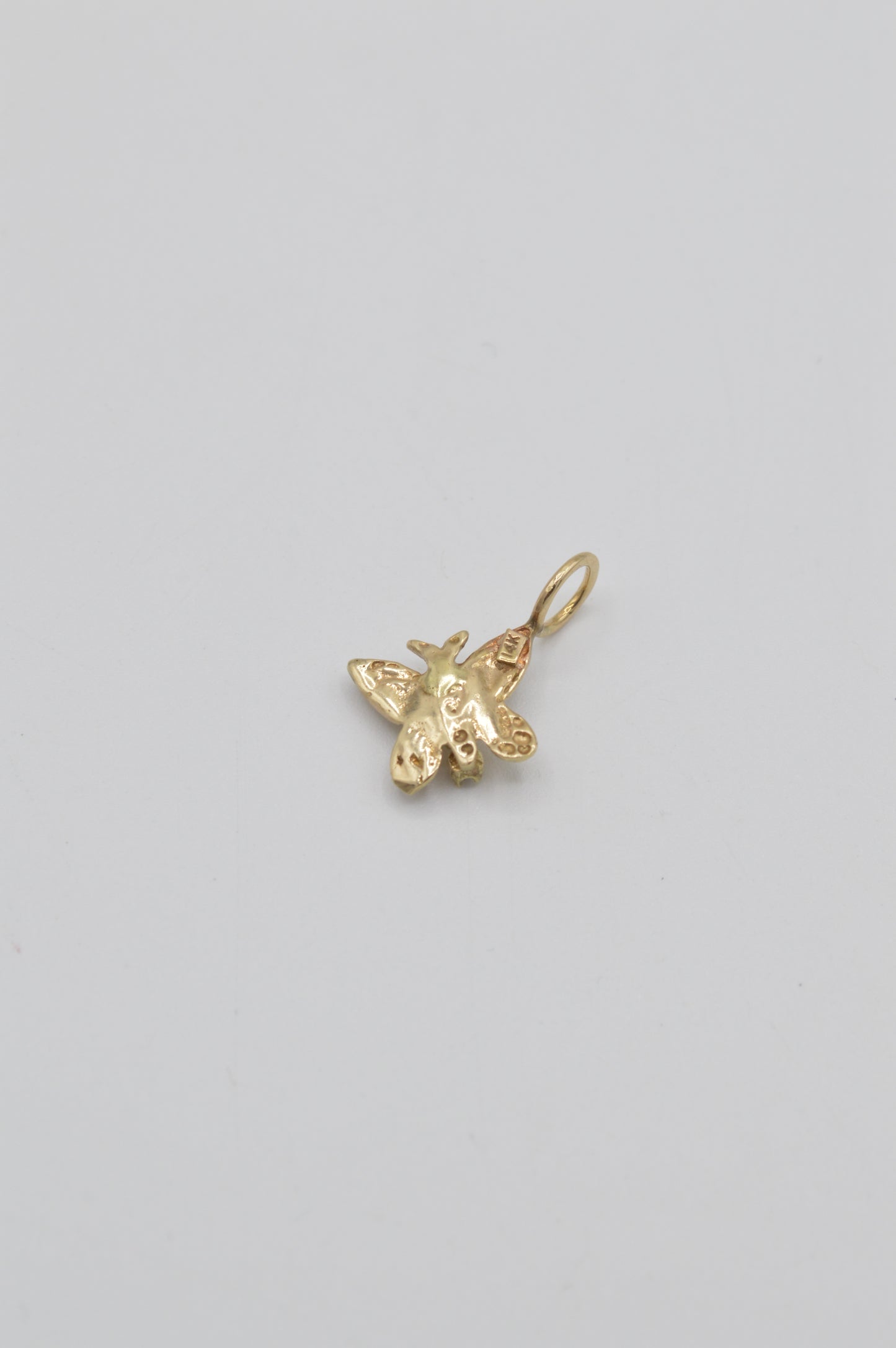 Dainty Butterfly Charm, 14k