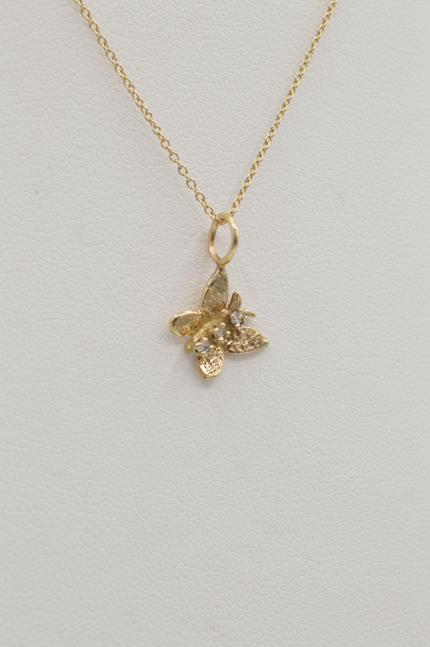 Dainty Butterfly Charm, 14k
