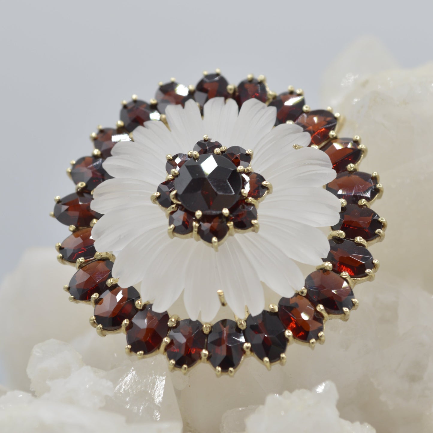 Garnet & Quartz Bloom Pendant