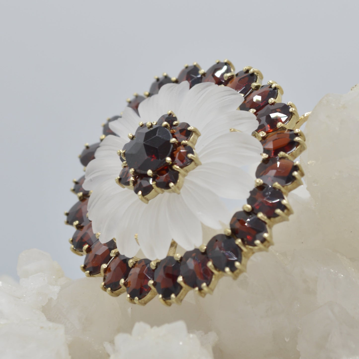 Garnet & Quartz Bloom Pendant