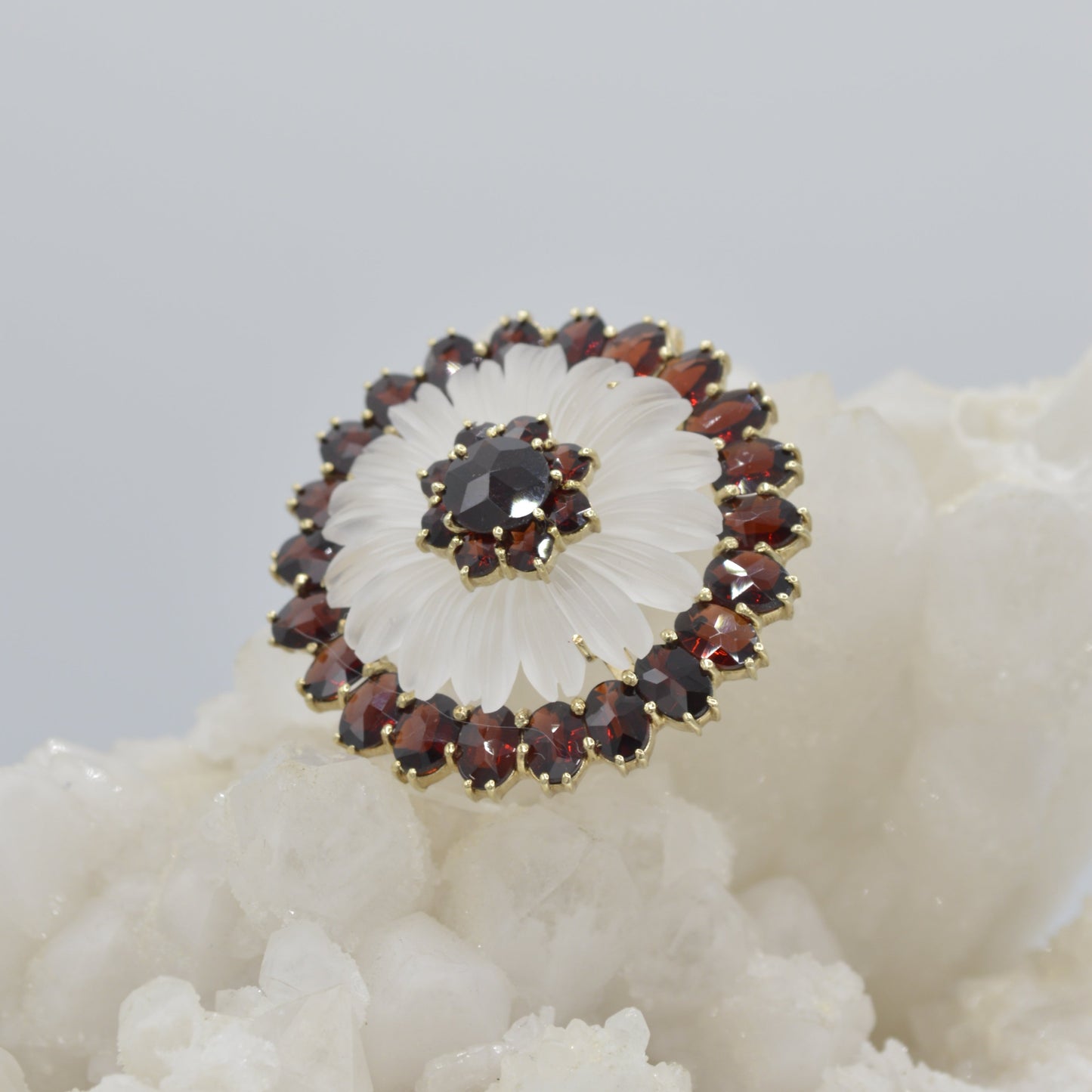 Garnet & Quartz Bloom Pendant