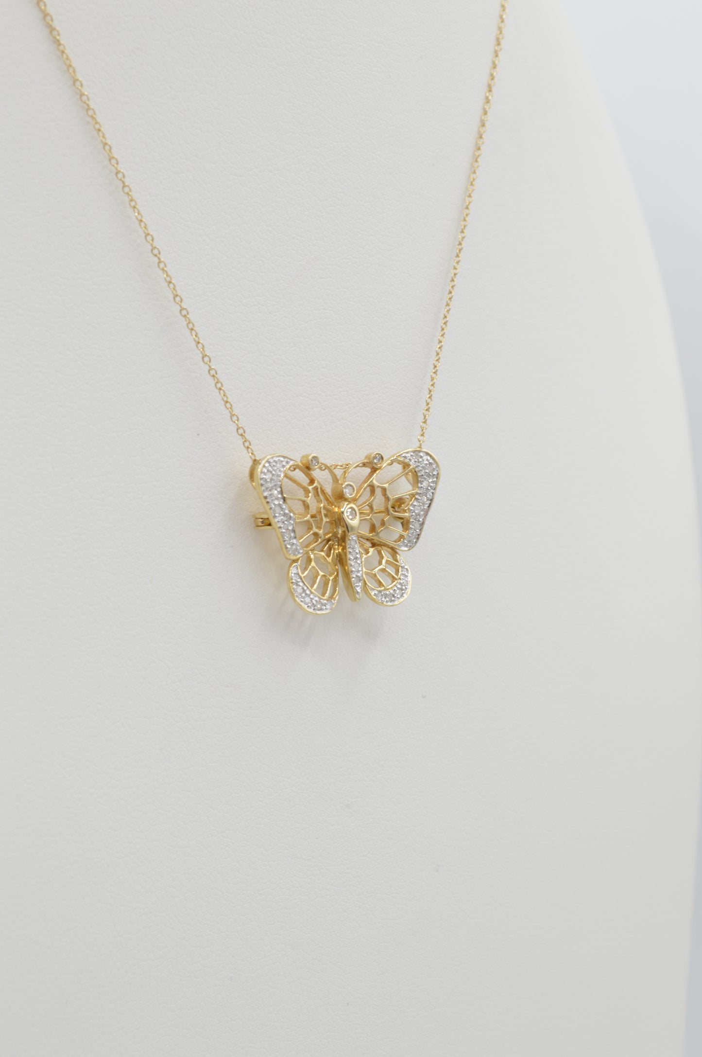 Butterfly Pin/Pendant, 14k
