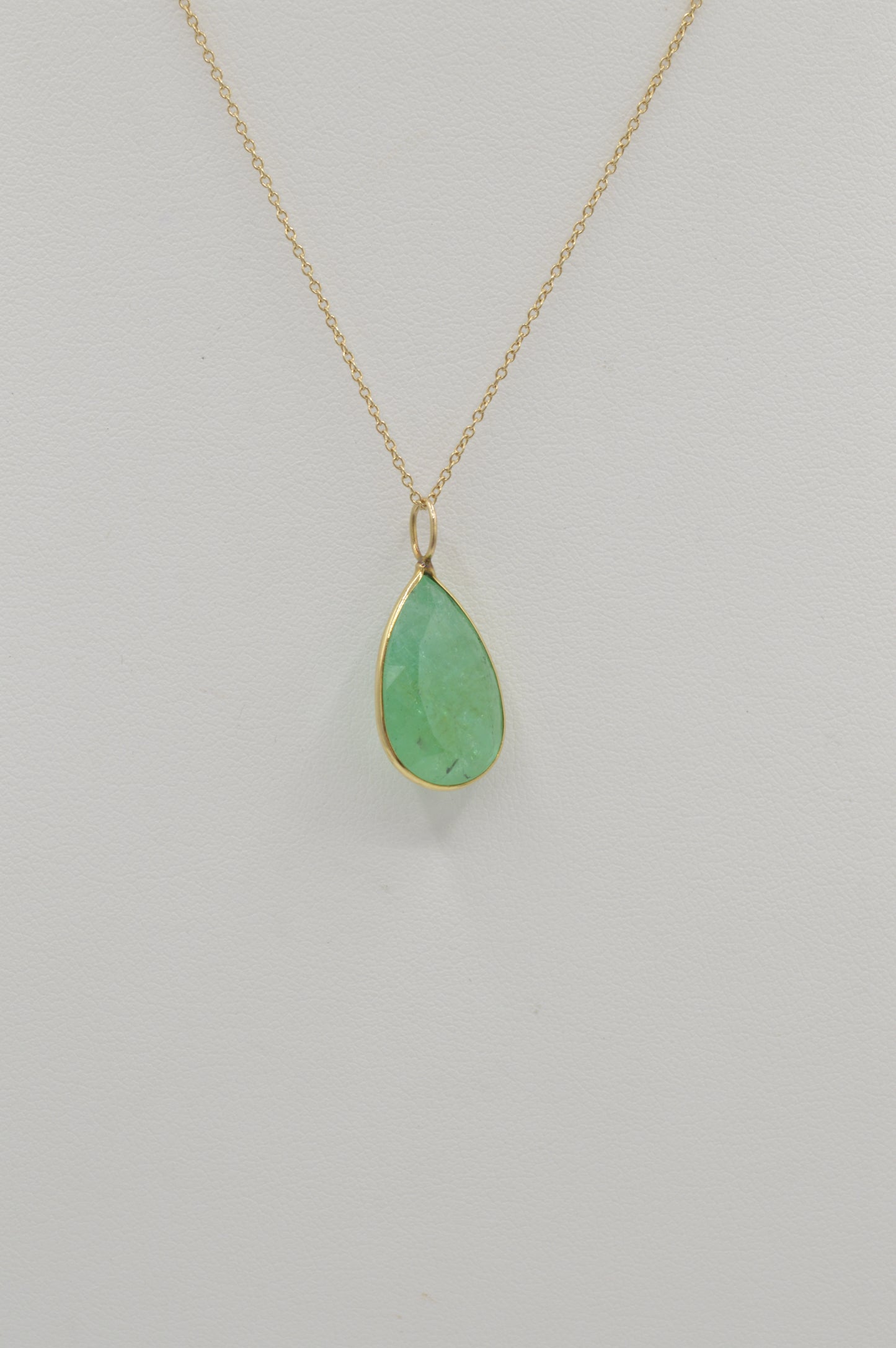 Large Pear-Emerald, 14k