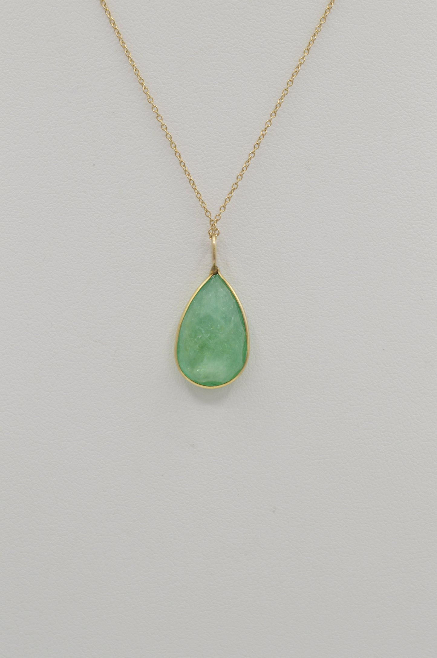 Large Pear-Emerald, 14k