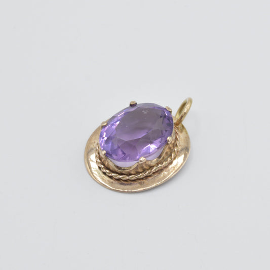 Amethyst Chunk Pendant, 10k