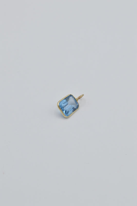 Blue Topaz Square, 14k