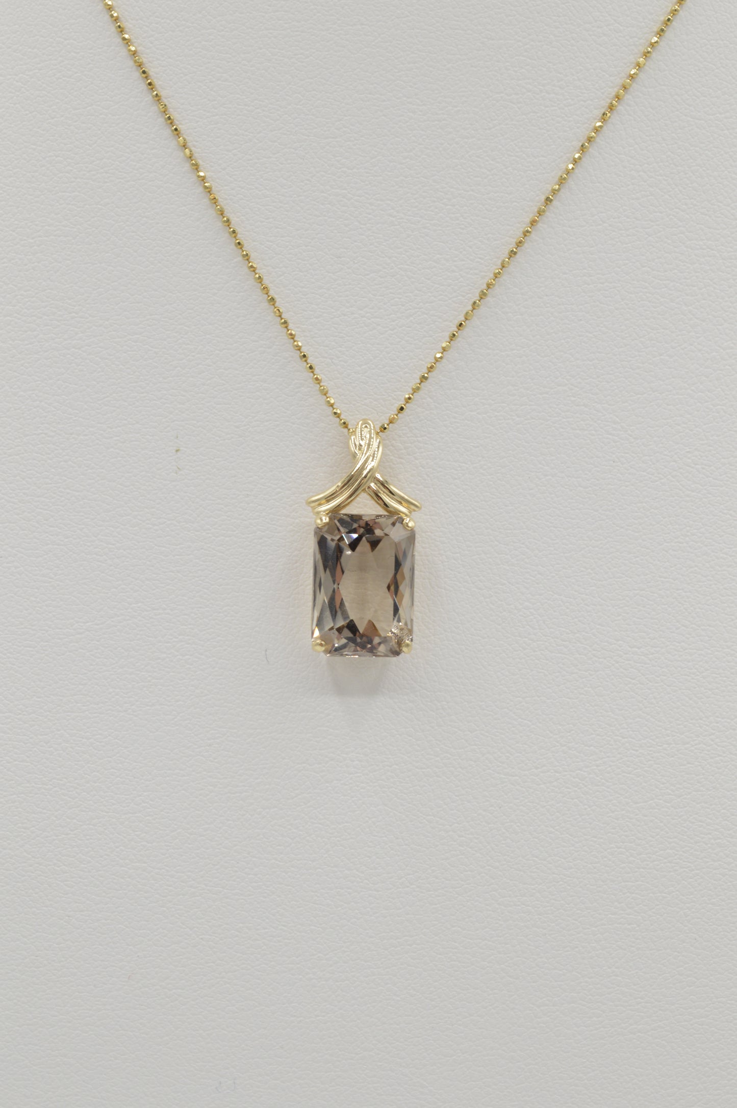 Delicate Smokey Topaz Pendant, 14k