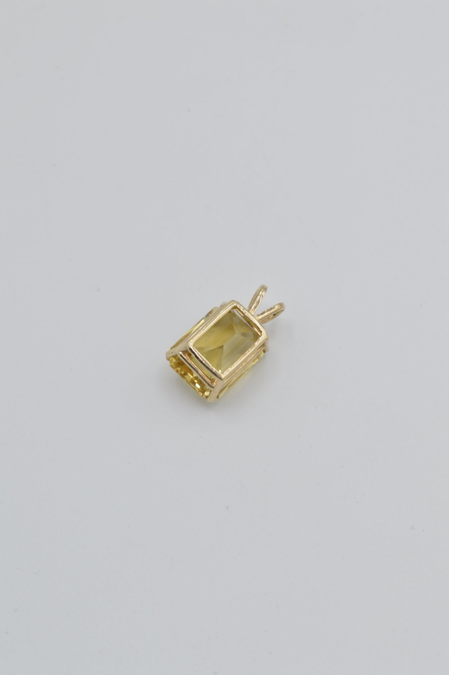Lemon Citrine Pendant, 14k