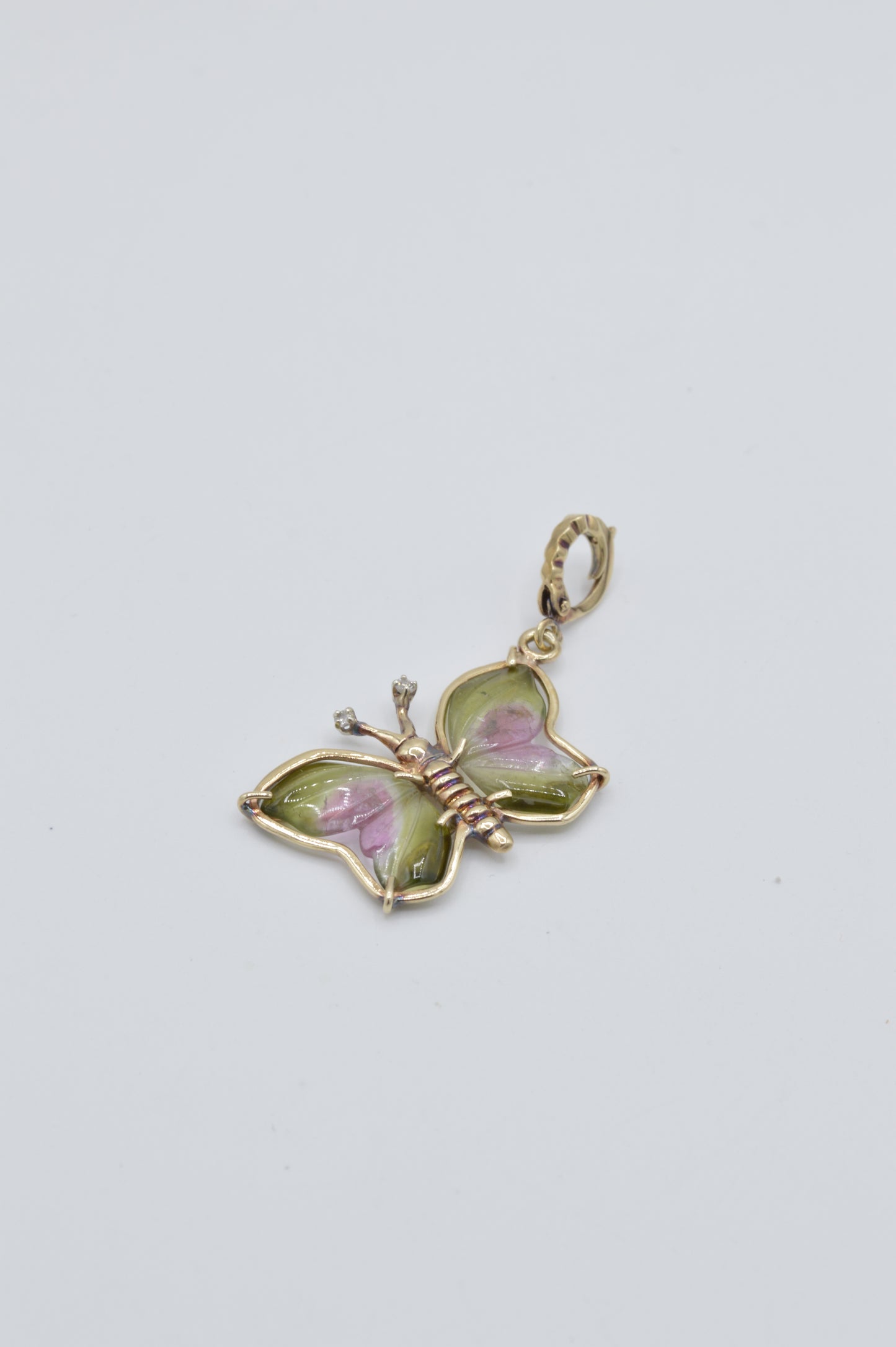 Tourmaline Butterfly, 14k