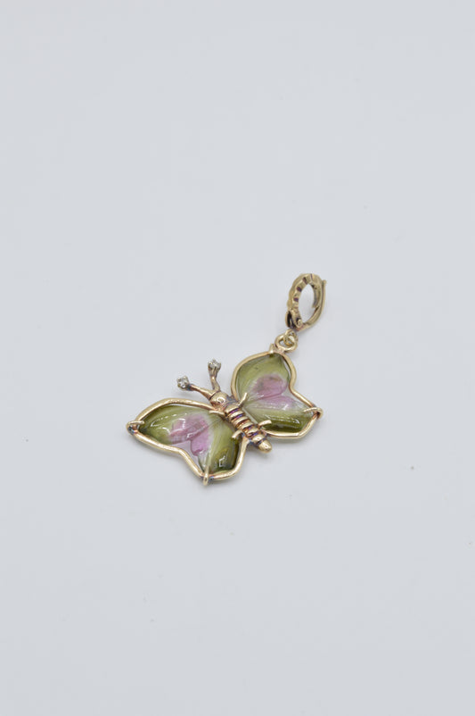 Tourmaline Butterfly, 14k