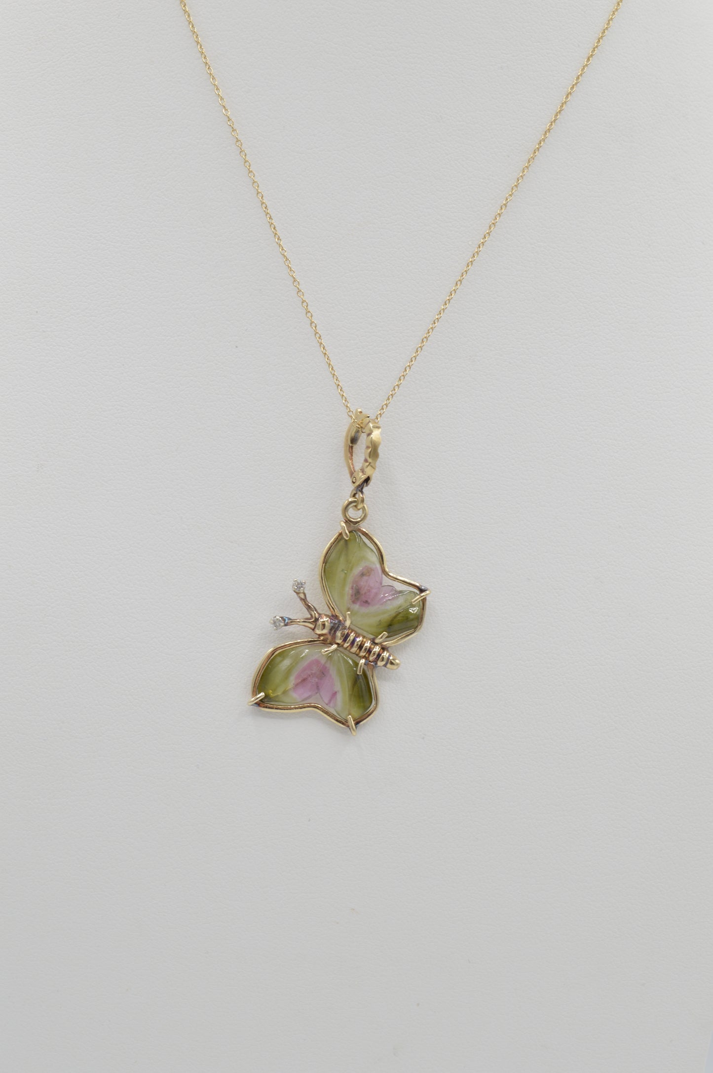 Tourmaline Butterfly, 14k