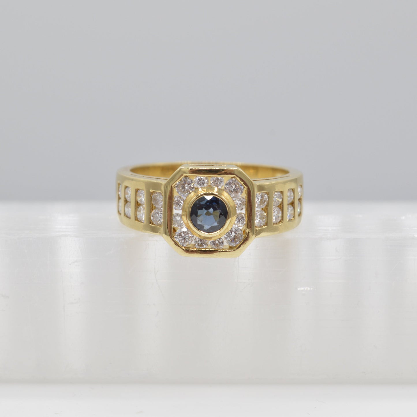 Deco Sapphire & Diamond Ring
