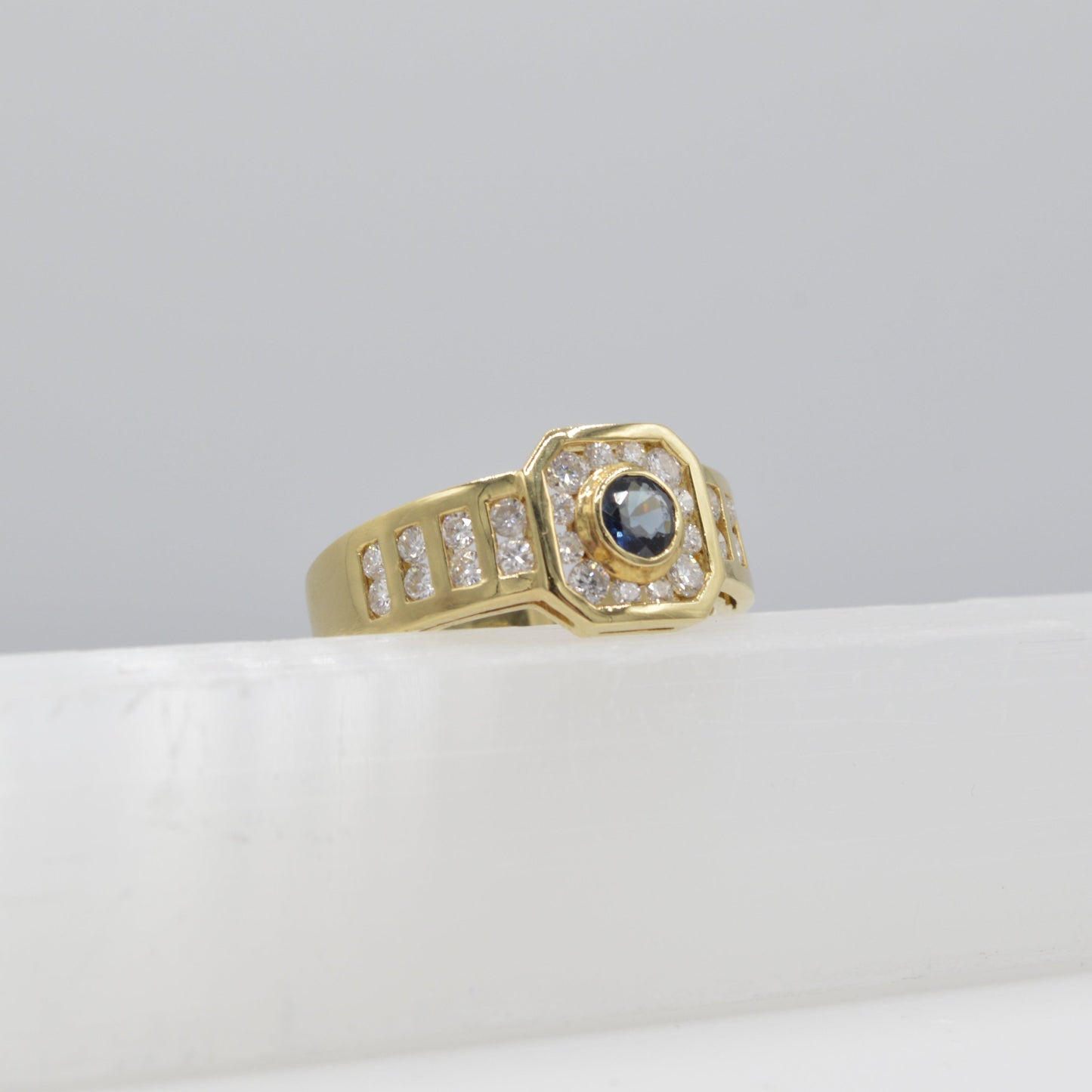 Deco Sapphire & Diamond Ring