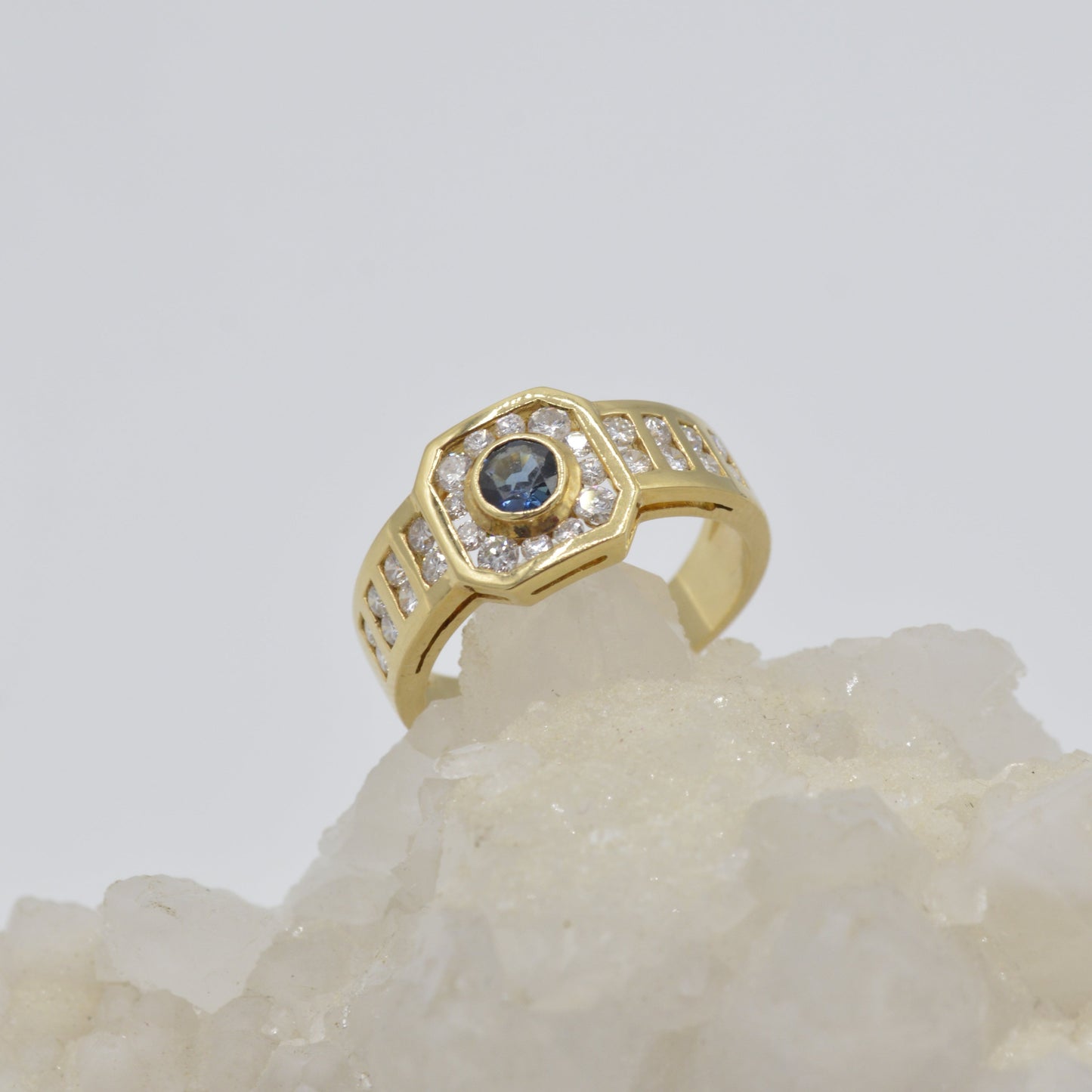 Deco Sapphire & Diamond Ring