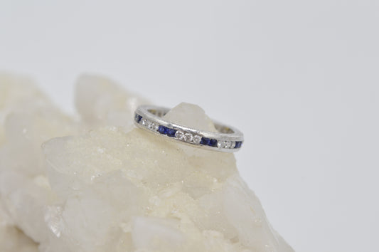 Sapphire & Diamond Platinum Band