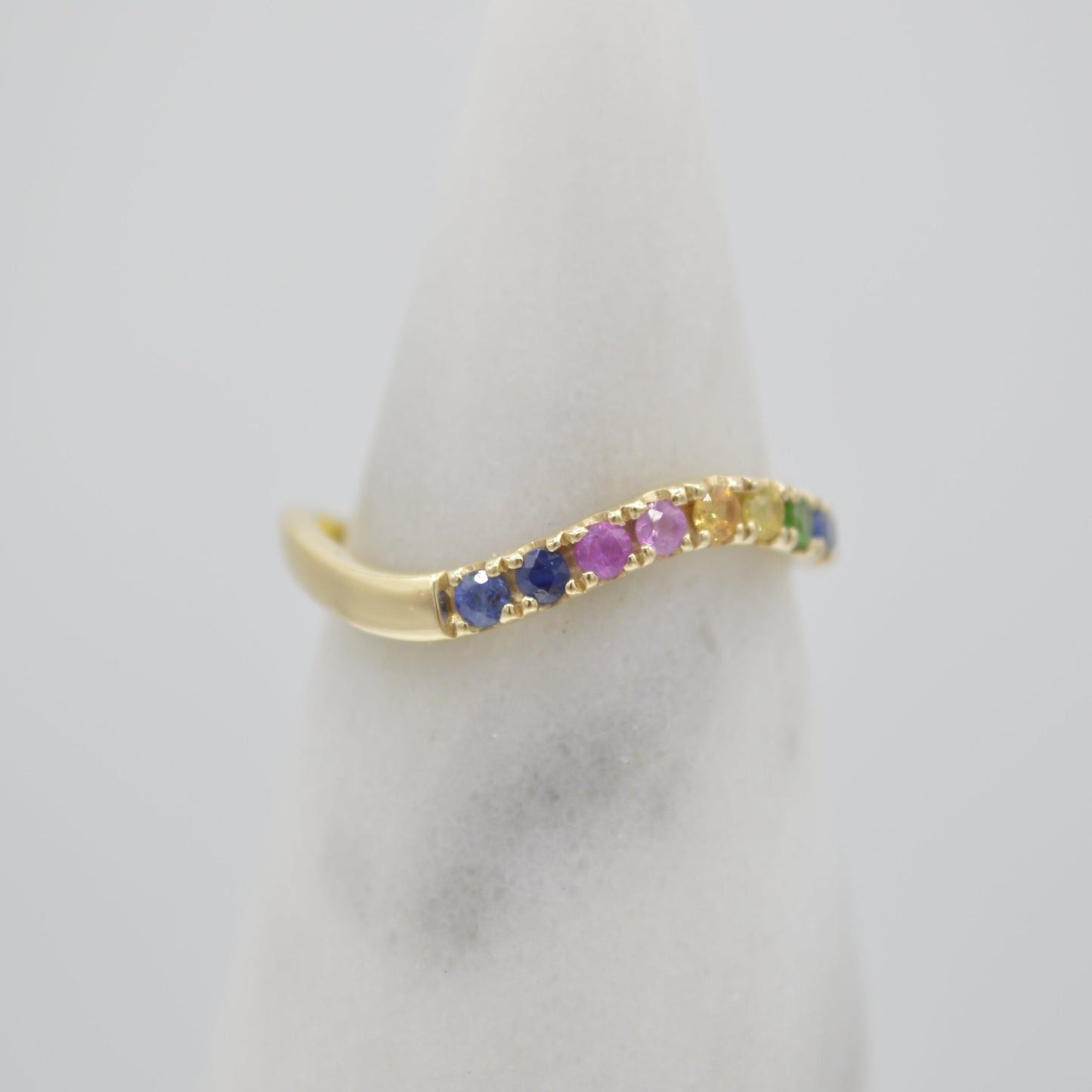Rainbow Sapphire Wave Ring