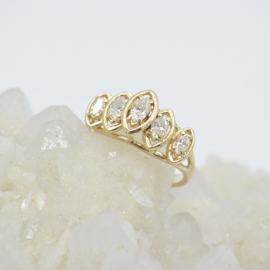 Diamond Marquise Stack Ring