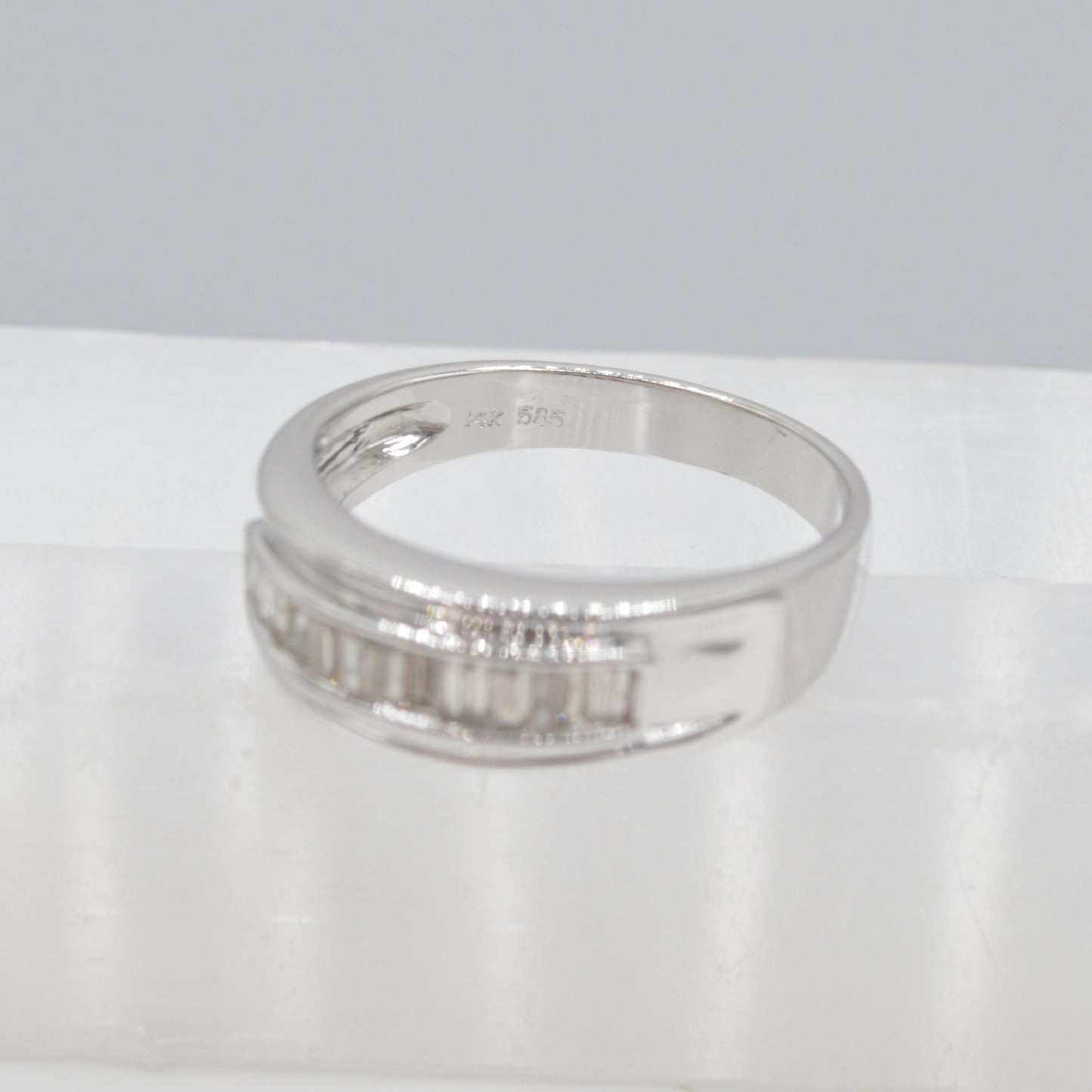 Vertical Baguette Ring, 14k