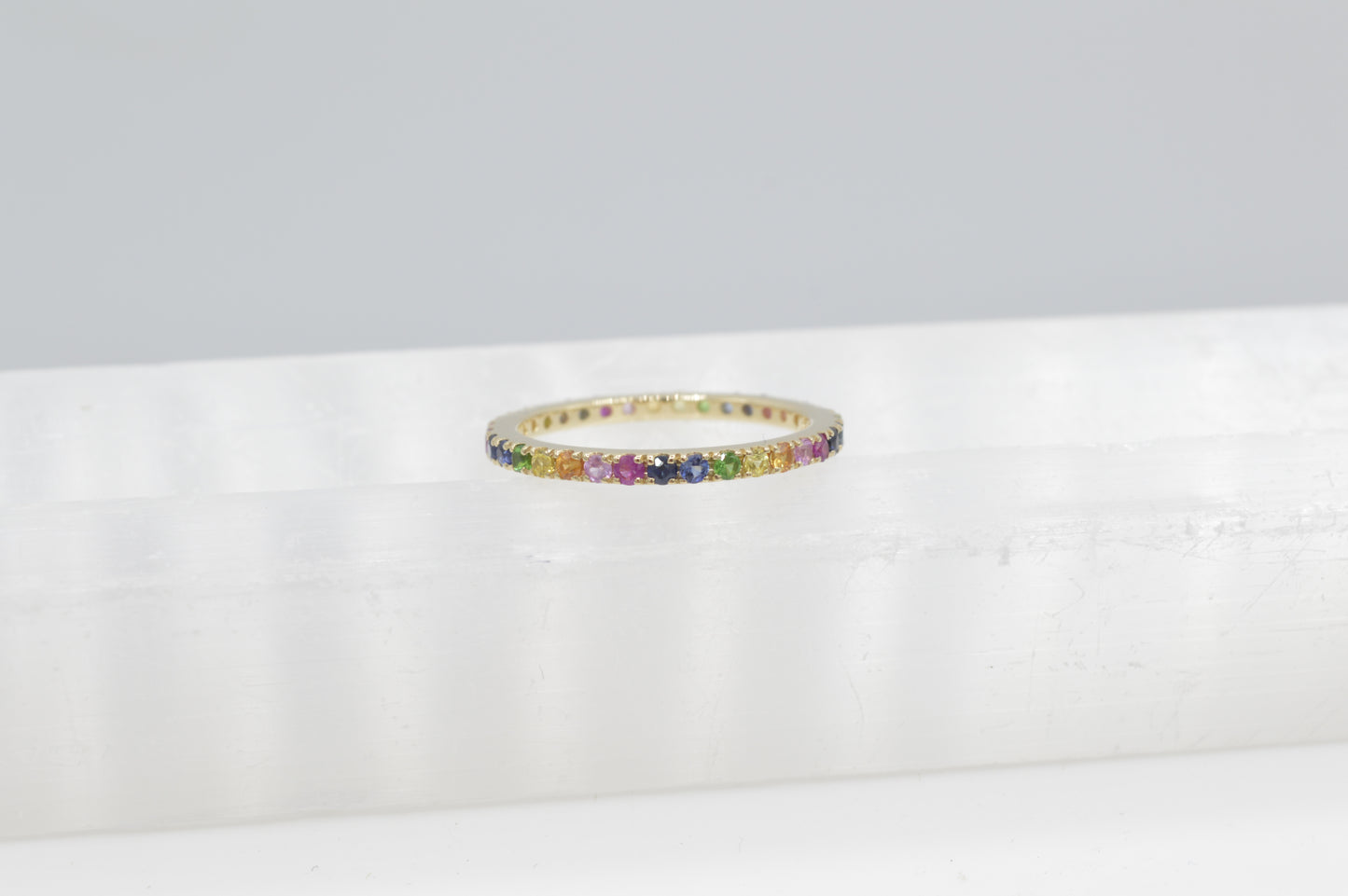 Rainbow Eternity Band, 14k
