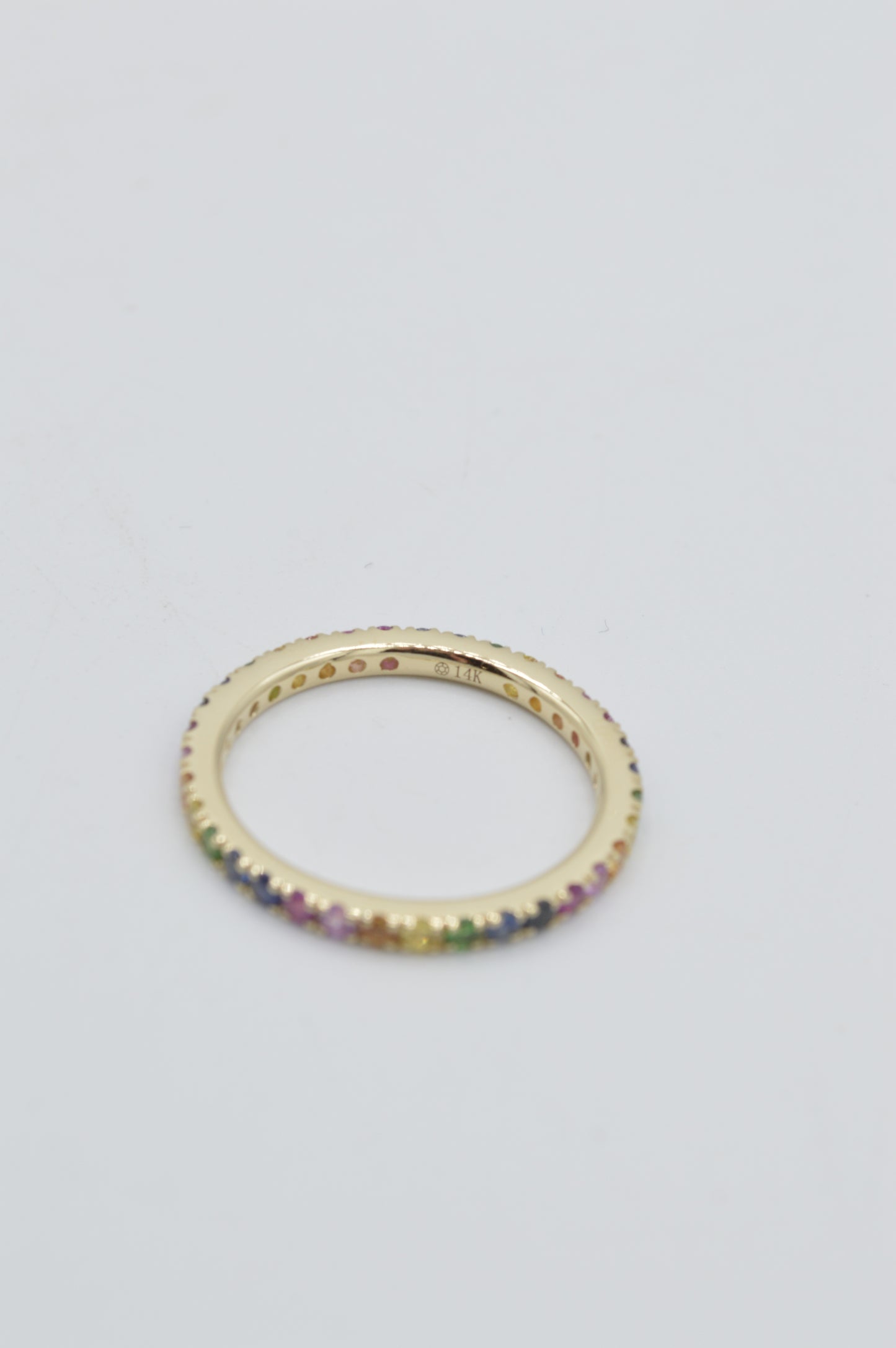 Rainbow Eternity Band, 14k