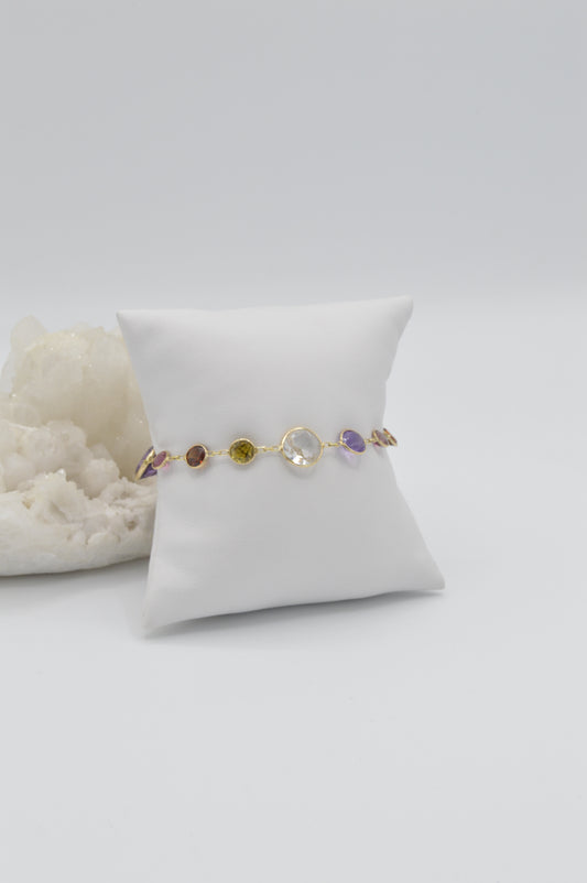 Multi-Gemstone Bracelet, 14k