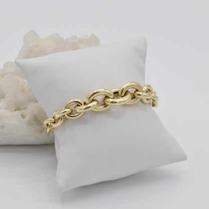 Graduated Rolo-Link Bracelet, 14k