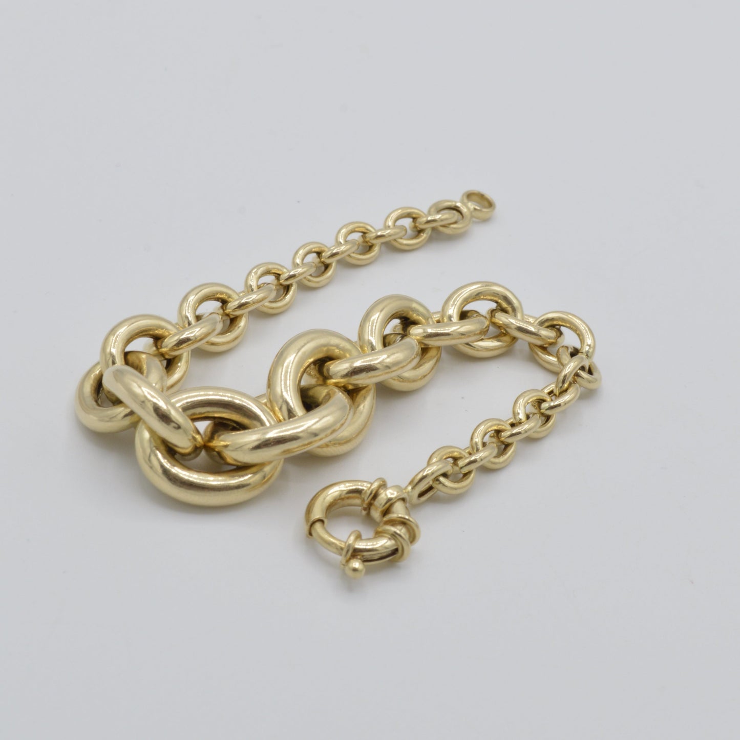 Graduated Rolo-Link Bracelet, 14k