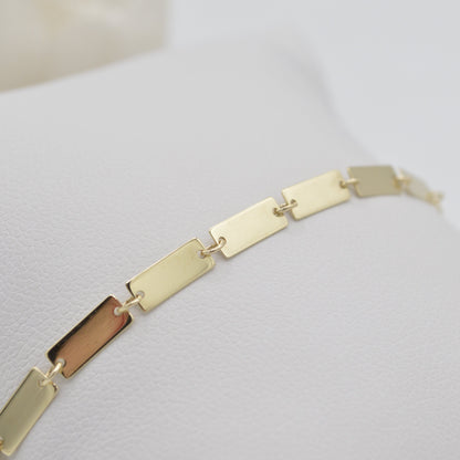 Dainty Rectangle Bracelet, 14k