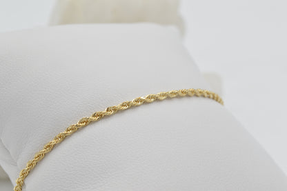 Dainty Rope Bracelet, 14k