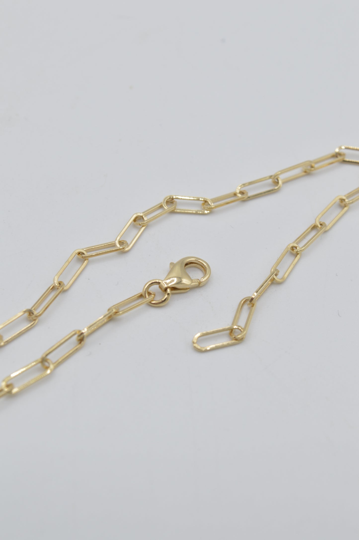 Dainty Paperclip Bracelet, 14k