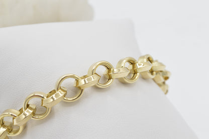 Edged-Rolo Bracelet, 14k