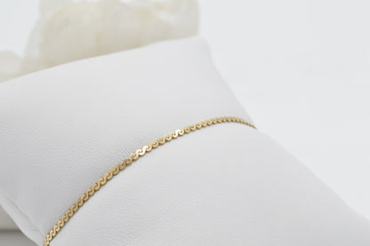 Dainty S-Chain Bracelet, 14k